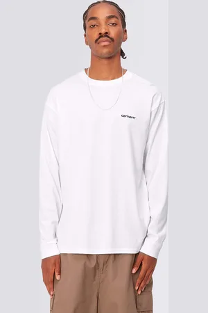Carhartt Tričko L/S Script Embroidery T-Shirt White / Black