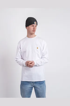 Carhartt Tričko L/S Chase T-Shirt White/Gold
