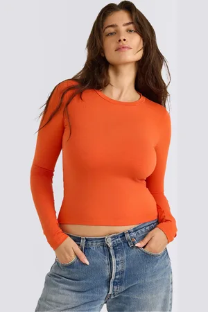 Organic Basics Tričko Everyday Regular Long Sleeve Tee Tangerine