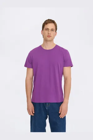 Organic Basics Tričko True Regular Fit Tee Aubergine