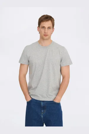 Organic Basics Tričko True Regular Fit Tee Grey Melange