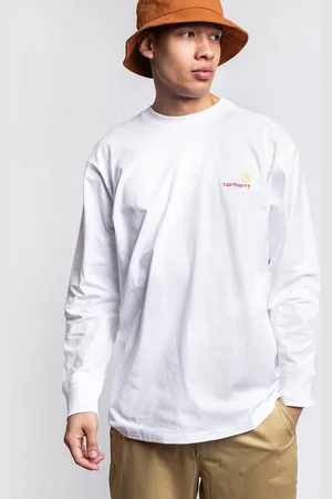Carhartt Tričko L/S American Script T-Shirt White