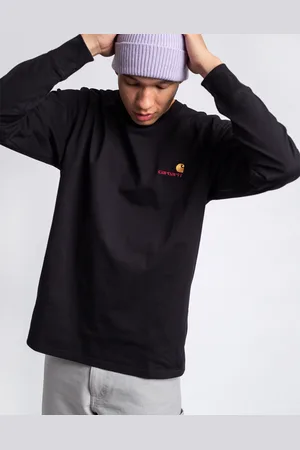 Carhartt Tričko L/S American Script T-Shirt Black