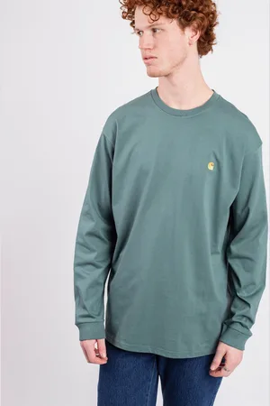 Carhartt Tričko L/S Chase T-Shirt Silver Pine/Gold