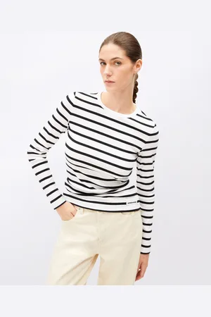 Armedangels Tričko Maywaa Stripes 307 white-black