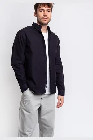 Carhartt L/S Bolton Shirt Dark Navy garment dyed L