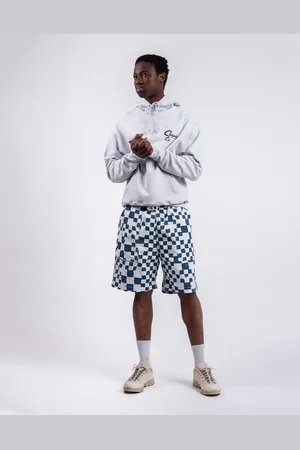 Service Works Printed Chef Short TEAL CHECKER M