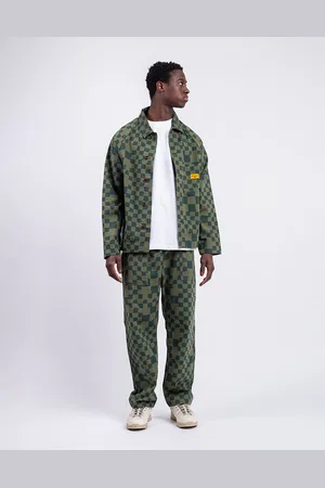 Service Works Printed Chef Pants OLIVE CHECKER L
