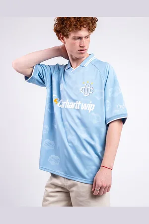 Carhartt Tričko S/S HarttÉs Football T-Shirt Heart Train Jacquard, Bluebird