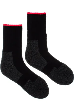 Fusakle Vlněné ponožky merino Vlnáč Černý Červeň proužek