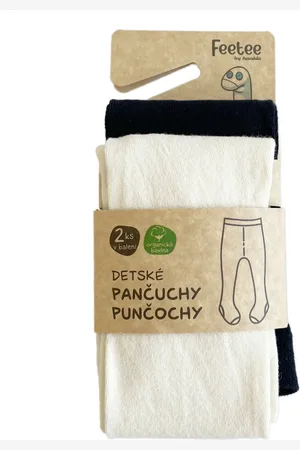 Feetee Dětské punčochy 2 ks černé/