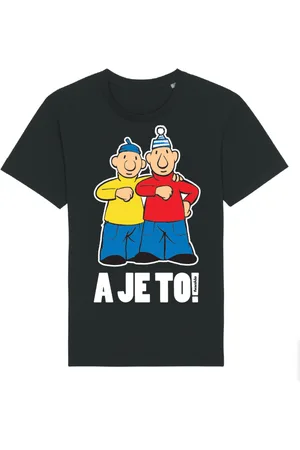 Fusakle Tričko Pat a Mat -velké A je to! černé