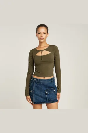 G-Star Cropped Keyhole Slim Top