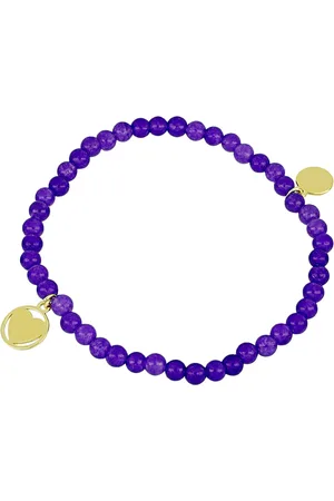 LUXURY Pozlacený Stříbrný Náramek s Purpurovým Achátem