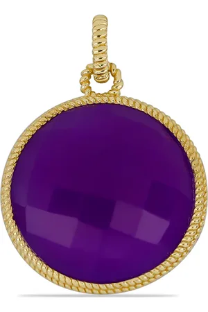 LUXURY Pozlacený Stříbrný Přívěsek s Purpurovým Achátem