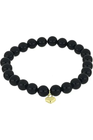 LUXURY Pozlacený Stříbrný Náramek s Černým Onyxem