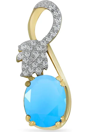 LUXURY Pozlacený Stříbrný Přívěsek s Aqua Chalcedonem a Bílým Topazem