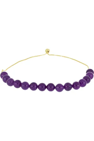 LUXURY Pozlacený Stříbrný Náramek s Purpurovým Achátem