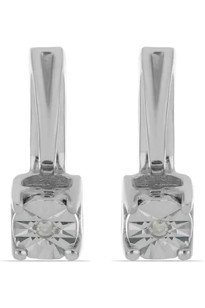 LUXURY Stříbrné Náušnice s Bílým Diamantem
