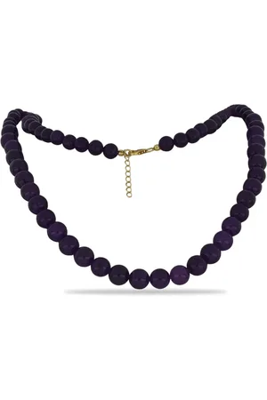 LUXURY Pozlacený Stříbrný Náhrdelník s Purpurovým Achátem
