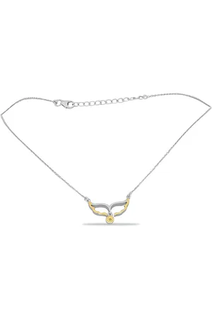 LUXURY Pozlacený Stříbrný Náhrdelník se Žlutým Diamantem