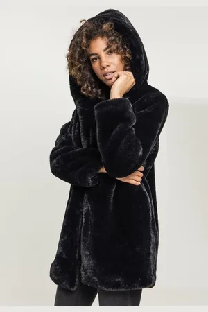 Urban classics Ladies Hooded Teddy Coat black