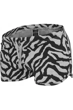 Urban classics Ladies Zebra Hotpants gry/blk