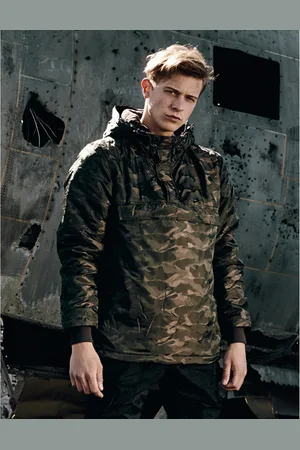 Urban classics Padded Pull Over Jacket darkolive