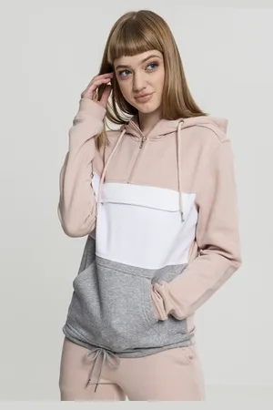 Urban classics Ladies Color Block Sweat Pullover lightrose/grey/white