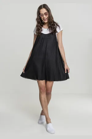 Urban classics Ladies Jersey Pleated Slip Dress black