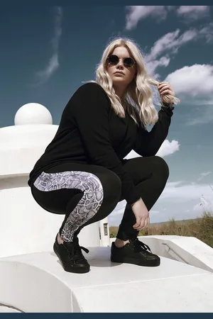 Urban classics Ladies Side Striped Pattern Leggings blk/snake
