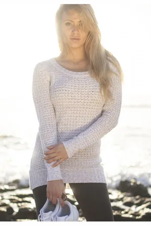 Urban classics Ladies Long Wideneck Sweater offwhite