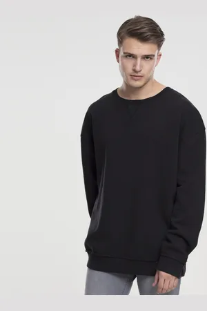 Urban classics Pánská mikina Oversized Open Edge Crew black