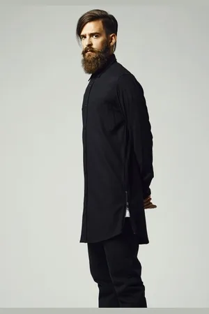Urban classics Side-Zip Long Checked Flanell Shirt blk/blk