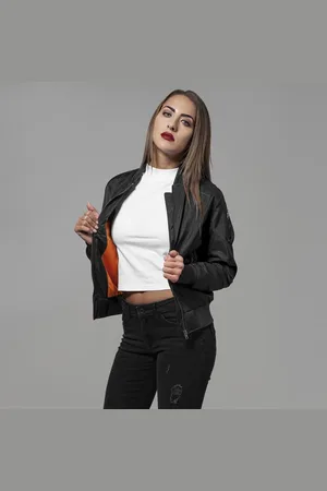 Urban classics Ladies Nylon Twill Bomber Jacket blk/blk