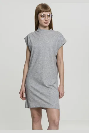 Urban classics Ladies Turtel Extended Shoulder Dress grey