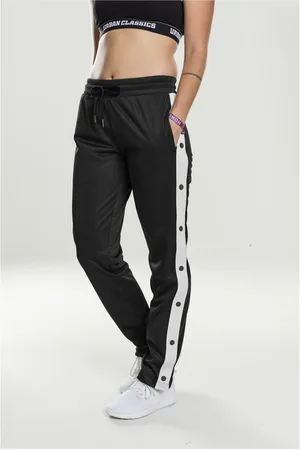 Urban classics Ladies Button Up Track Pants blk/wht/blk
