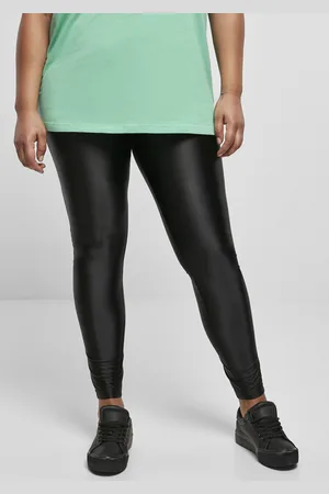 Urban classics Ladies Highwaist Shiny Metallic Leggings black