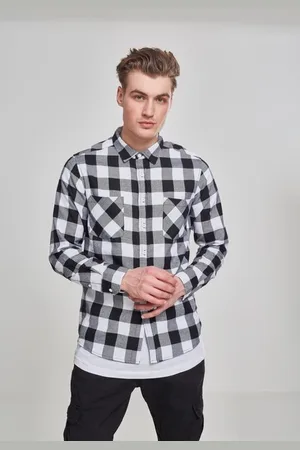 Urban classics Checked Flanell Shirt blk/wht