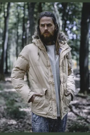 Urban classics Chambray Lined Parka beige