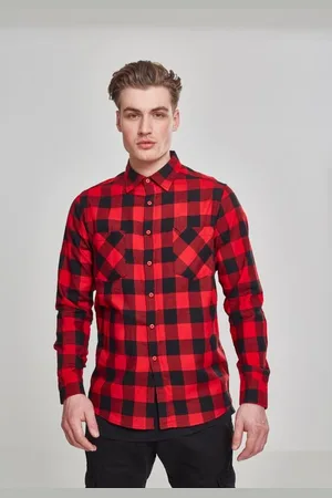 Urban classics Checked Flanell Shirt blk/red