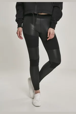 Urban classics Ladies Fake Leather Tech Leggings black