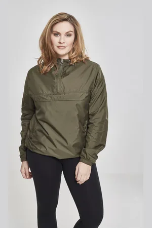 Urban classics Ladies Basic Pull Over Jacket dark olive