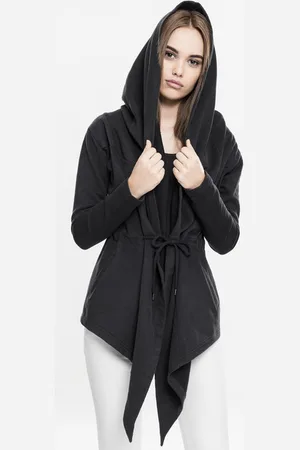 Urban classics Ladies Hooded Sweat Cardigan black