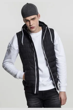 Urban classics Small Bubble Hooded Vest blk/wht