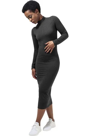Urban classics Ladies Turtleneck L/S Dress charcoal