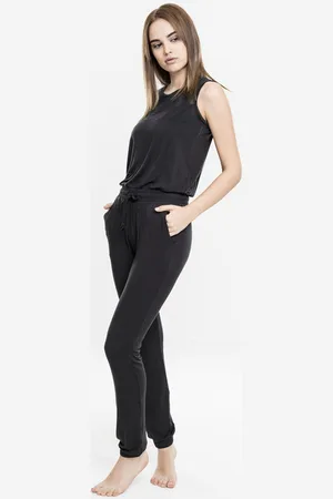 Urban classics Ladies Tech Mesh Long Jumpsuit black