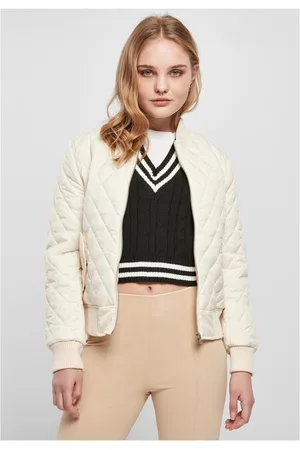 Urban classics Ladies Diamond Quilt Nylon Jacket whitesand