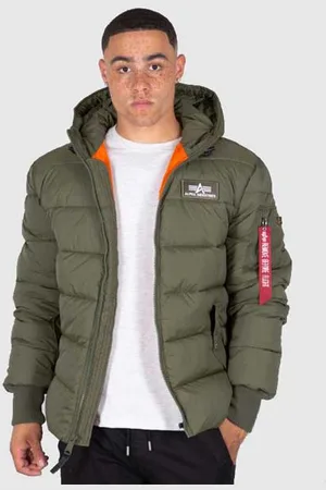 Alpha Industries Zimná Bunda Hooded Puffer Alpha FD Dark Green