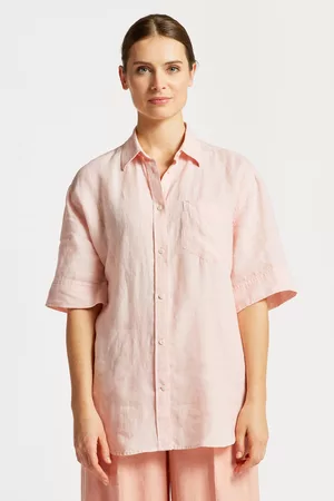 GANT Ženy S krátkým rukávem - KOŠILE REL SS LINEN CHAMBRAY SHIRT oranžová 32